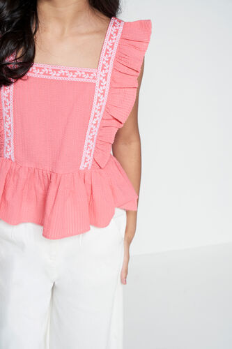 Pink Frill Top, Pink, image 2